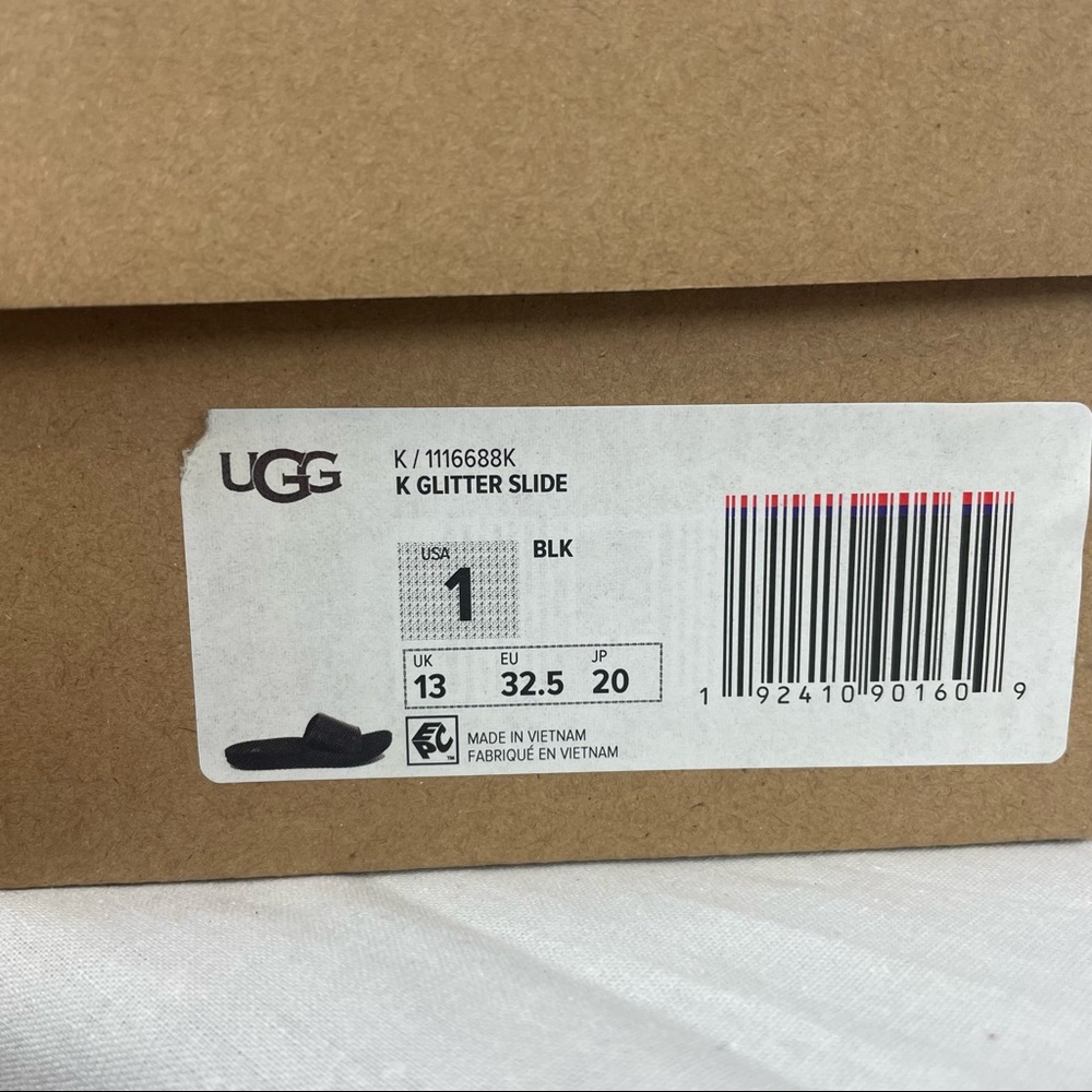 UGG KIDS GLITTER SLIDE BLACK - Picture 5 of 5